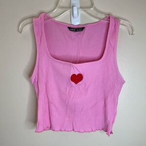 Shein| Heart| Cotton| Crop Top| small
